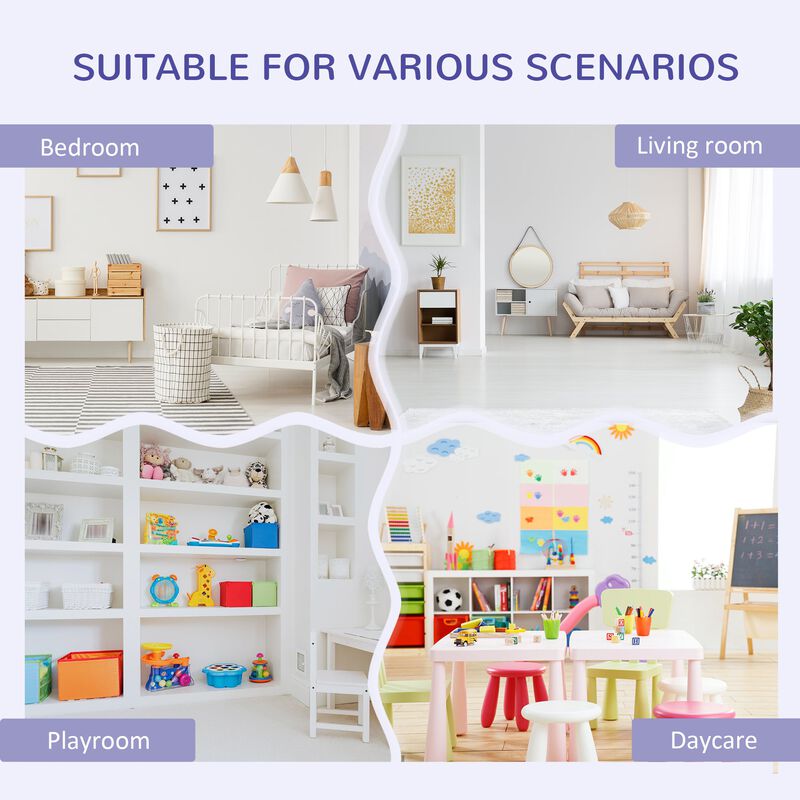 Gray Kids' Corner: 6-Cube Bookcase with Reading Nook and Cushion