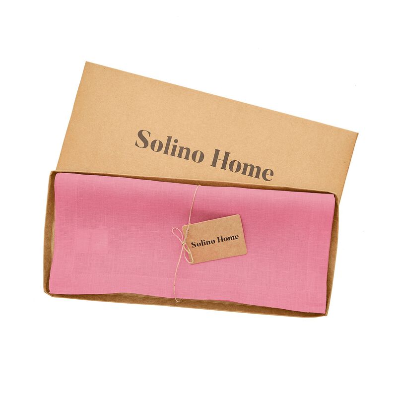 Solino Home 100% Pure Linen Table Runner | Fete for Valentine;s