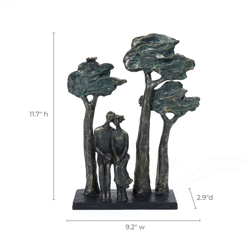 LuxenHome Resin Couple Love Windy Tabletop Decor