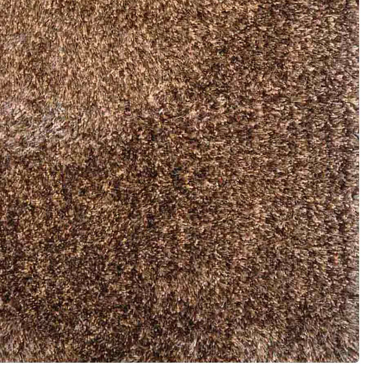 RUGSOTIC CARPETS HAND TUFTED SHAG POLYESTER ECO-FRIENDLY AREA RUGS  - 6'x6', Square, Beige Brown, Solid Plain Design, High Pile Thick Handmade Anti Skid Area Rugs for Living Room, Bed Room K00105