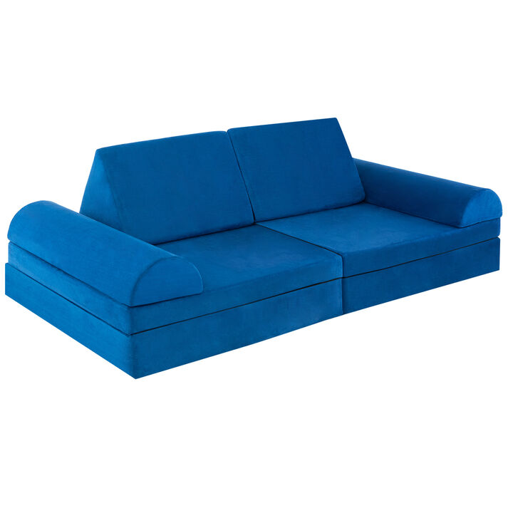 6-Piece Convertible Kids Sofa Playset with Zipper for Versatile Seating and Fun Playtime
