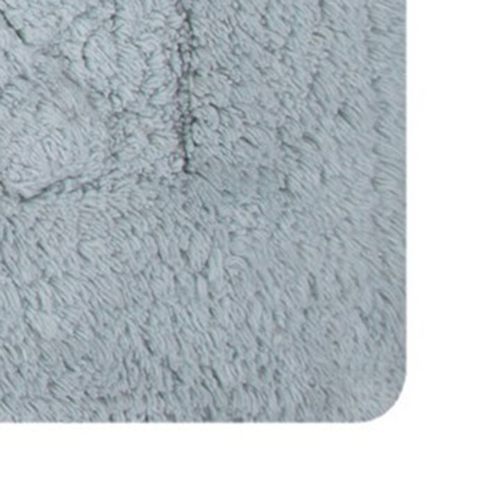 Knightsbridge Chain Bath Rug Cotton Non Skid Back - 17x24", Light Blue