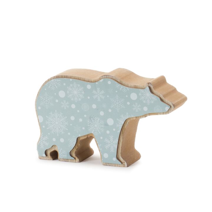 Bear Set of 2 Wood Figurines for Rustic Home Decor