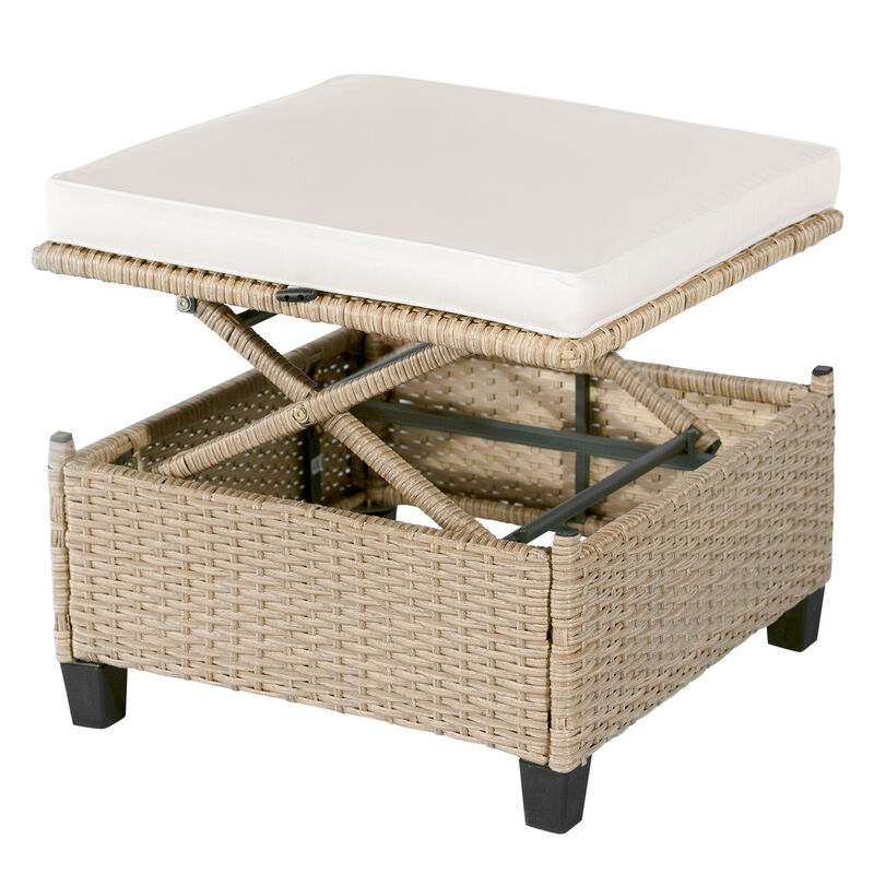 Merax UV-Proof Resin Wicker Patio Sofa Set with Canopy