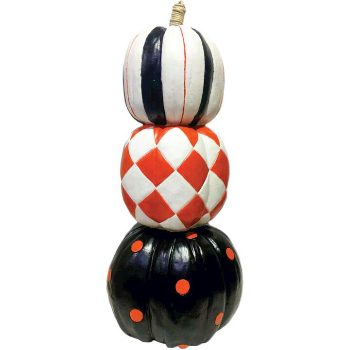 Haunted Hill Farm HHF 30 MGO Decorative 3-Pumpkin Stack