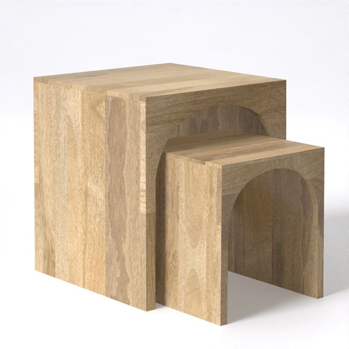 Arch Duo Mango Wood Nesting Tables