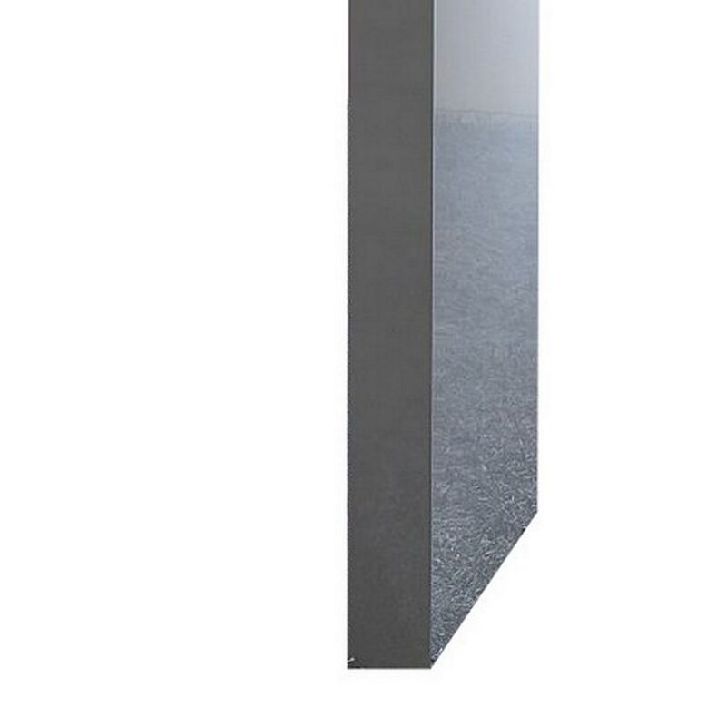 Joey 60 Inch Modern Bar Table, Lacquered Gray Finish, Composite Wood Frame-Benzara
