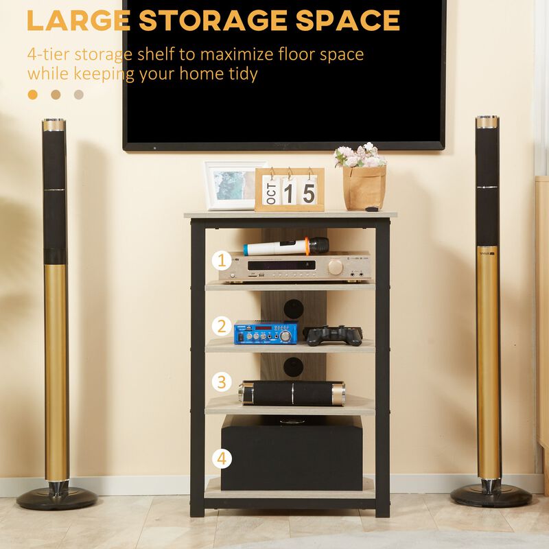 Grey TV Stand: Corner Entertainment Center for 29" TVs