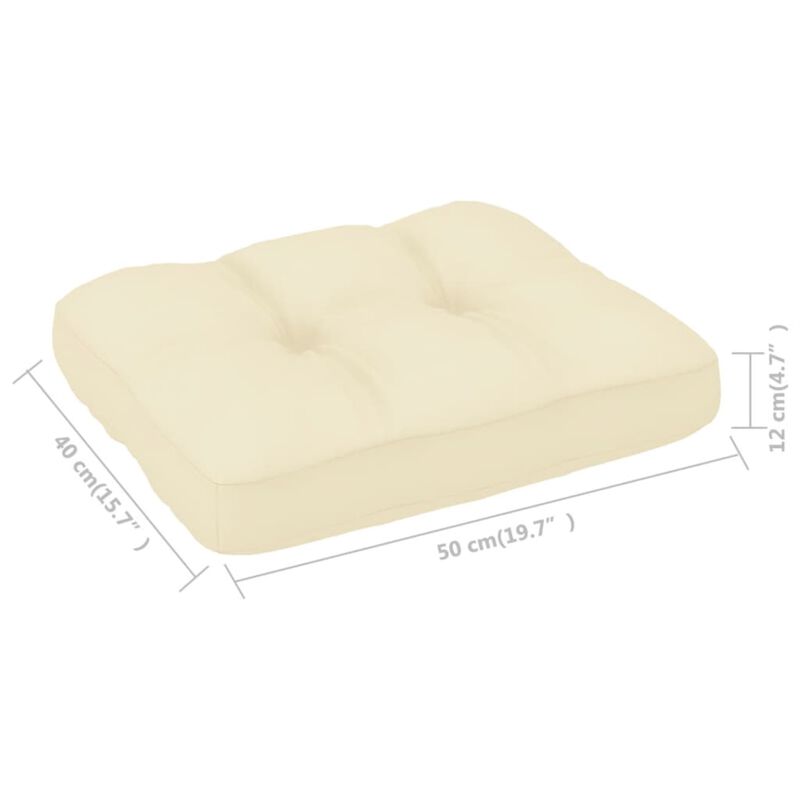 vidaX Pallet Sofa Cushion Cream 19.7"x15.7"x4.7"