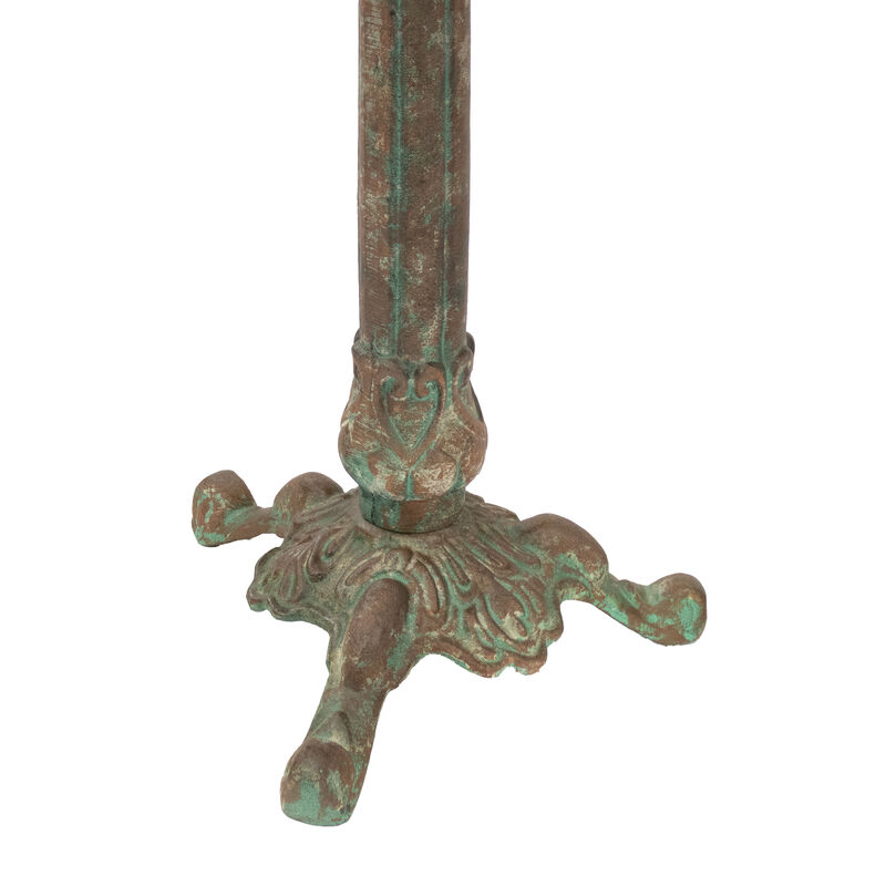 Sunnydaze Ivy and Sage Metal Bird Bath - Rustic Patina - 12.25 in