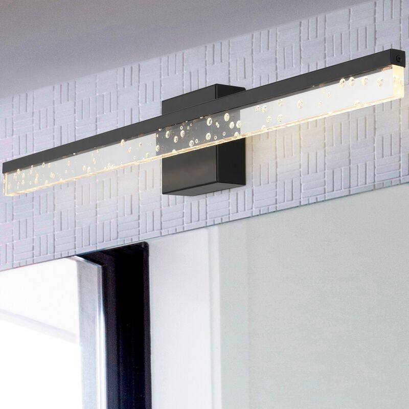 Mario Modern Contemporary Iron/Seeded Acrylic Integrated LED Vanity Light