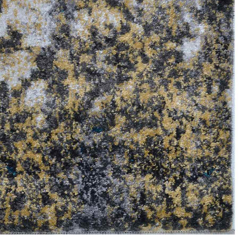 RUGSOTIC CARPETS MACHINE MADE HEATSET POLYPROPYLENE AREA RUGS  - 9'x12', Rectangle Shape, Silver Blue Color, Abstract Modern Design, Midium Pile Machine Made Area Rugs (MX0011)