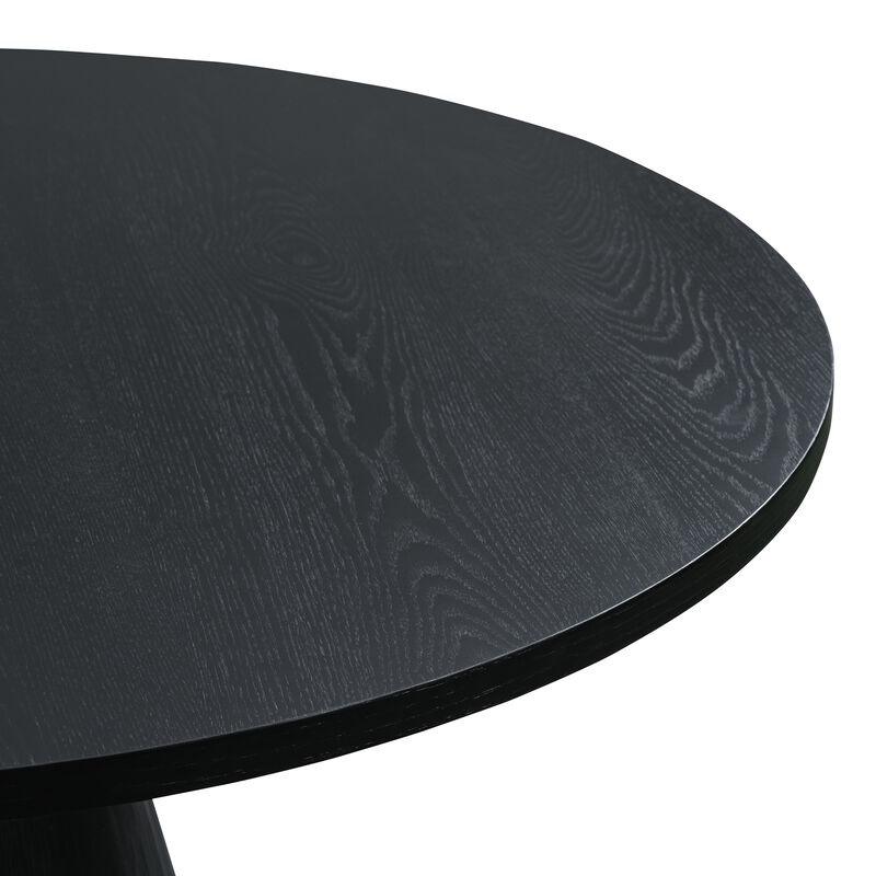 Gewnee Retro Round Dining Table Minimalist Elegant Table for Living Room, Dining Room (Black)
