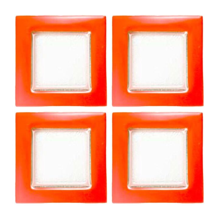 Glass Dinnerware 6" x 6" Square Glass Plate (Set of 4)