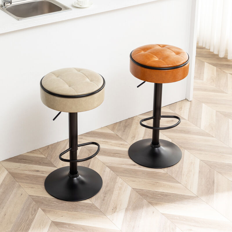 Comfortable Swivel Barstools with Adjustable Height, Storage, and Multipurpose Use
