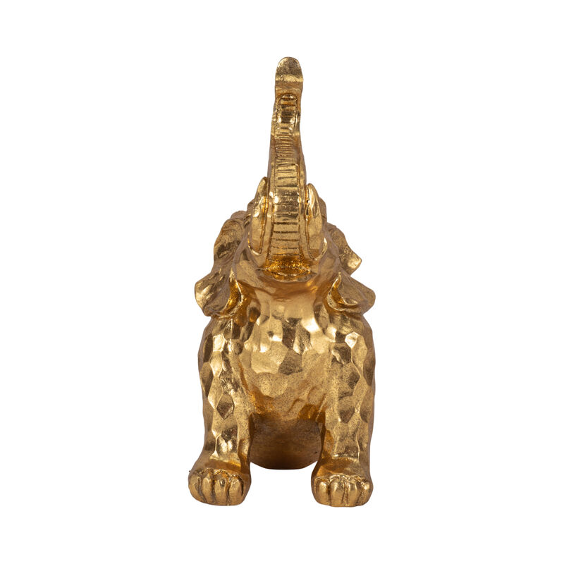 10" Gold Yoga Elephant Figurine