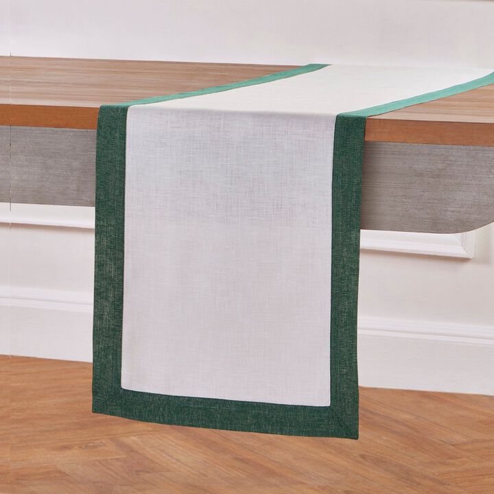 Solino Home 100% Pure Linen Table Runner 14 x 90 Inch | Festive Edge