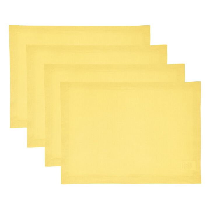 Solino Home 100% Pure Linen Placemats 14 x 19 Inch Set of 4 | Fete