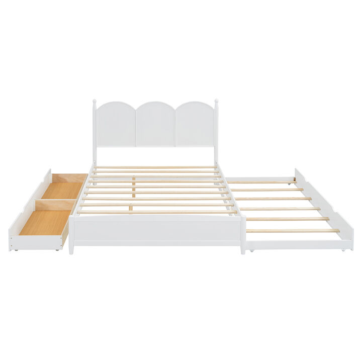 Merax Platform Bed with Drawers and Twin XL Trundle