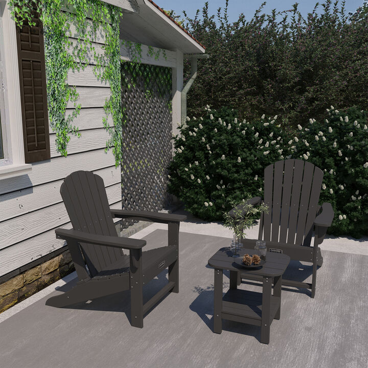Mondawe 3-Piece Foldable Adirondack Chair and Table Set � UV-resistant and Easy Maintenance