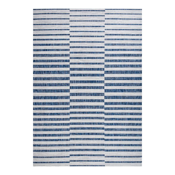 Sukie Modern Offset Stripe Indoor/Outdoor Area Rug