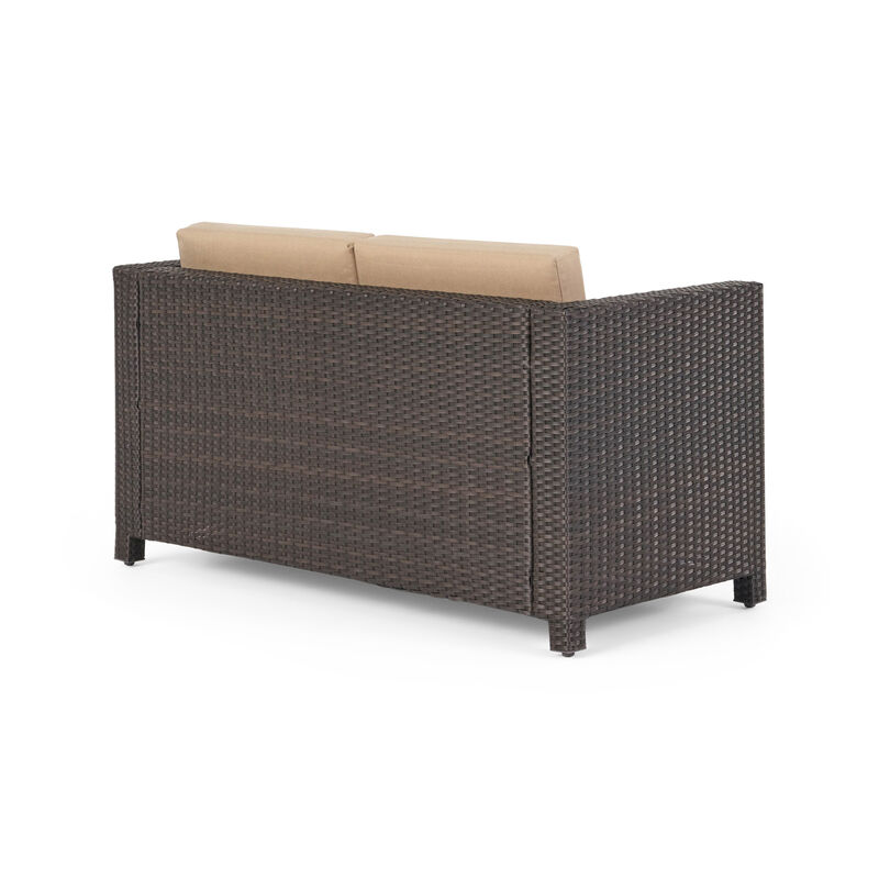 Merax PE Rattan Outdoor Loveseat Sofa