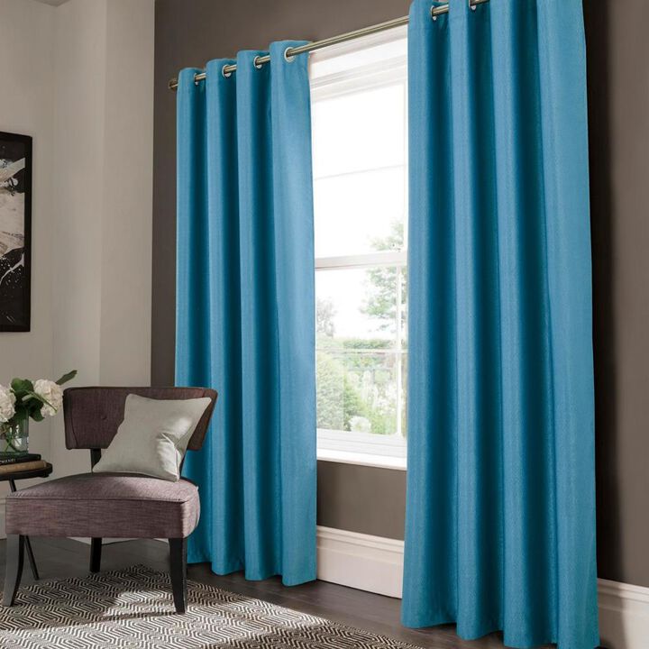 Olivia Gray Lydia Matte Embossed One Blackout Panel - 52"x95", Blue