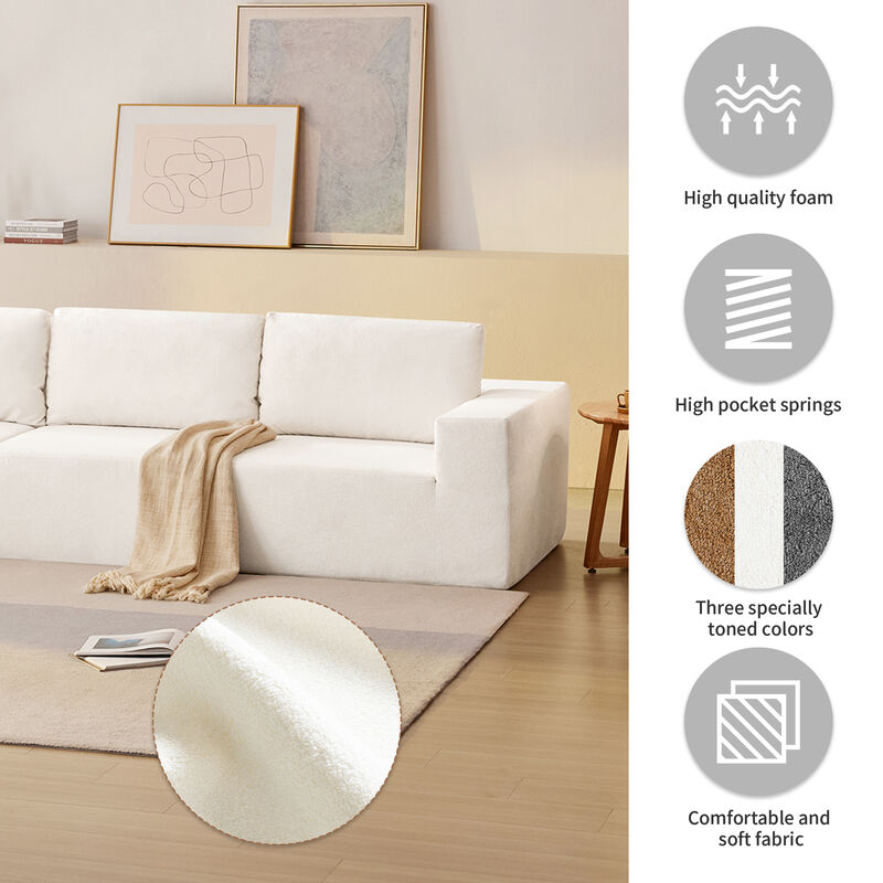 Merax Luxury L Shaped Terry Cloth Sectional Sofa