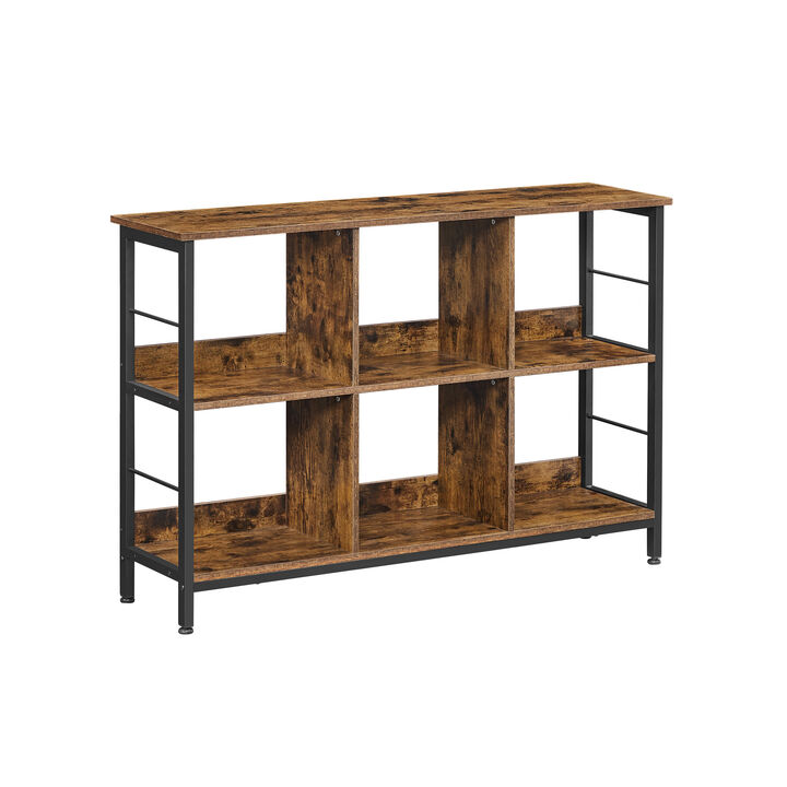 Modern Bookcase with 6 Storage Cubes for Elegant Organization