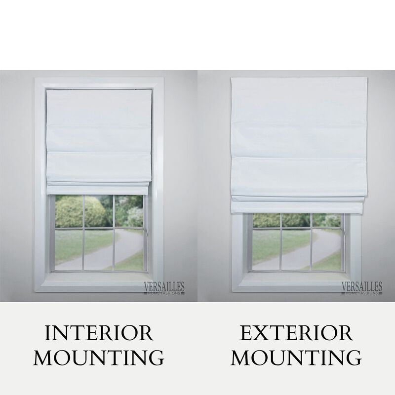 Versailles Augustus Cordless Roman Blackout Shades For Windows Insides/Outside Mount 38" x 63" Ivory