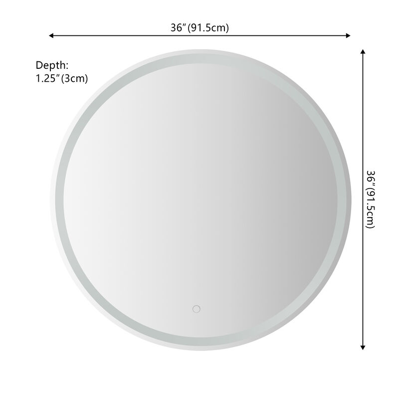 Dane Frameless Antifog Front/Back-Lit Wall Bathroom Vanity Mirror,Smart Touch