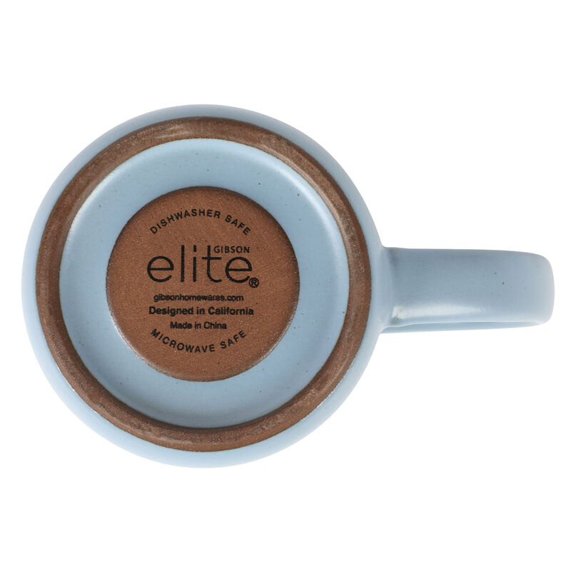 Gibson Elite Dumont 4 Piece 17oz Terracotta Mug Set in Light Blue