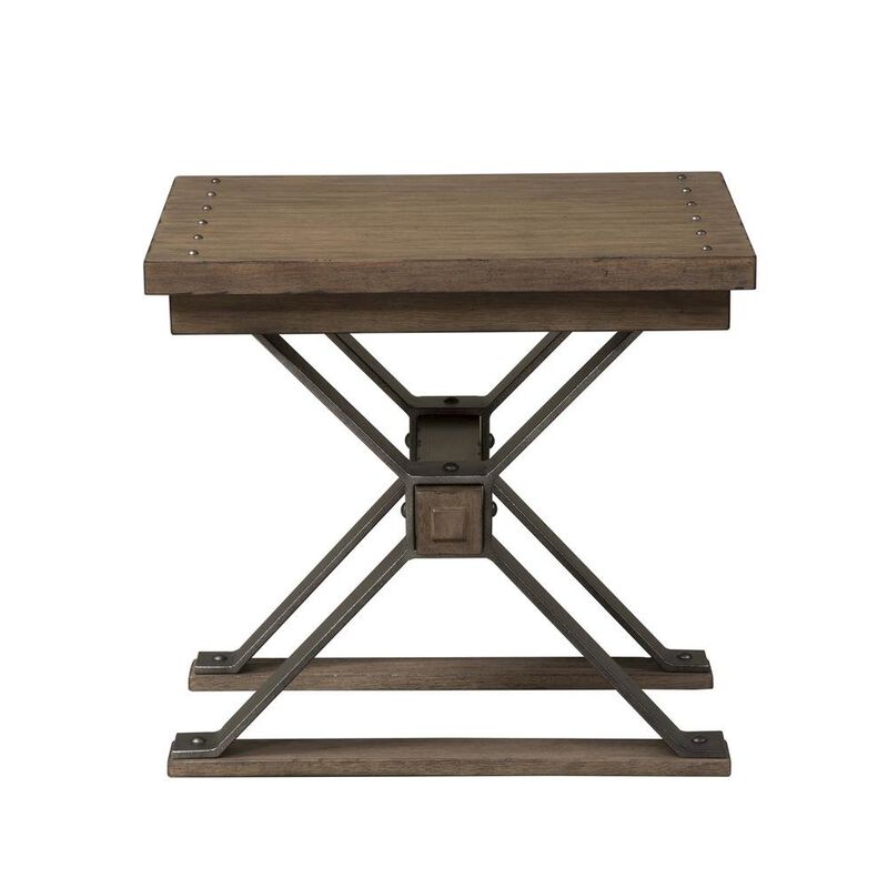 Starlight Canyon Home Living Room End Tables, Farmhouse Side Table with Storage, Brown Wood