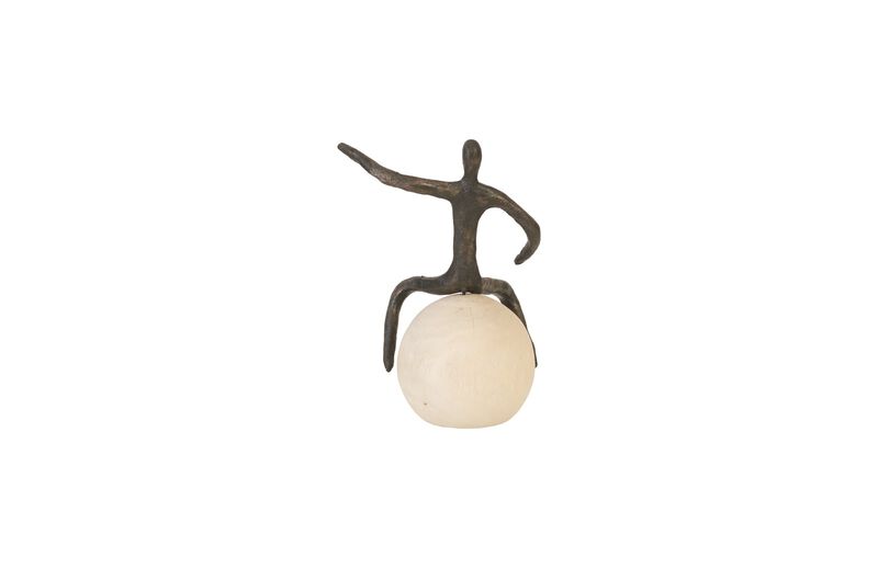 Abstract Extended Arm Figure on Bleached Wood