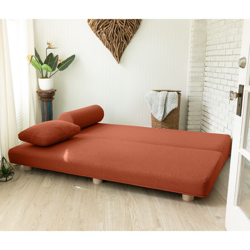 Jaxx Avida Daybed � Fold Out Queen Sleeper � Premium Boucle: Sleek and Modern Lounge for Relaxing and Overnight Guests