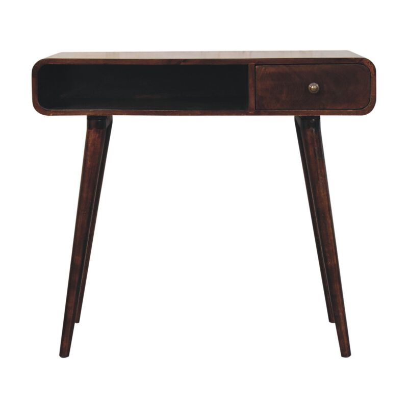Artisan Furniture Solid Wood Curved California Walnut Writing Desk
