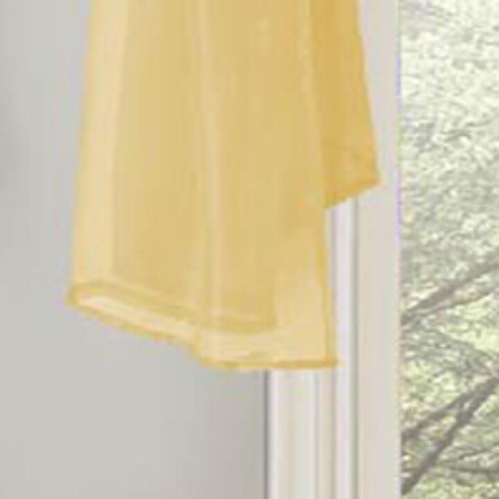 Celine Sheer 55 x 216 in. Sheer Curtain Scarf Valance Gold