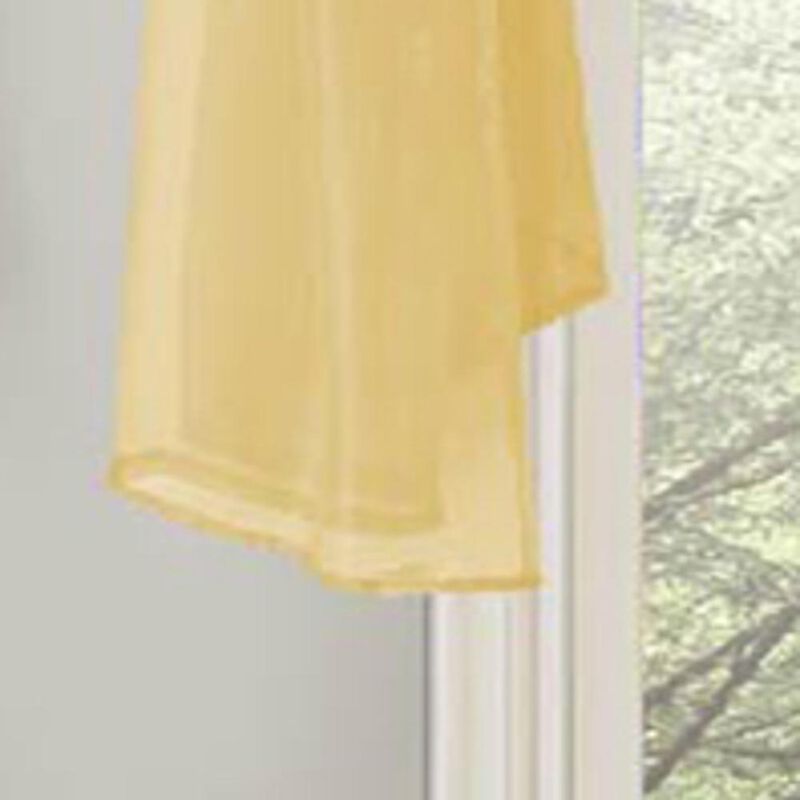 Celine Sheer 55 x 216 in. Sheer Curtain Scarf Valance Gold
