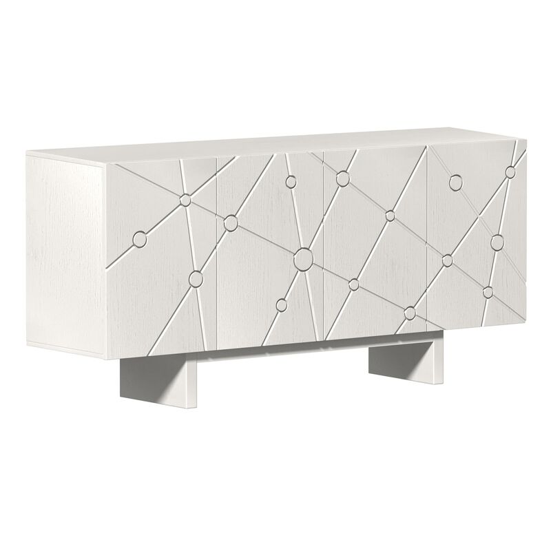 Clihome 63"Sideboard Buffet Cabinet with Adjustable Shelf,Brown Bead