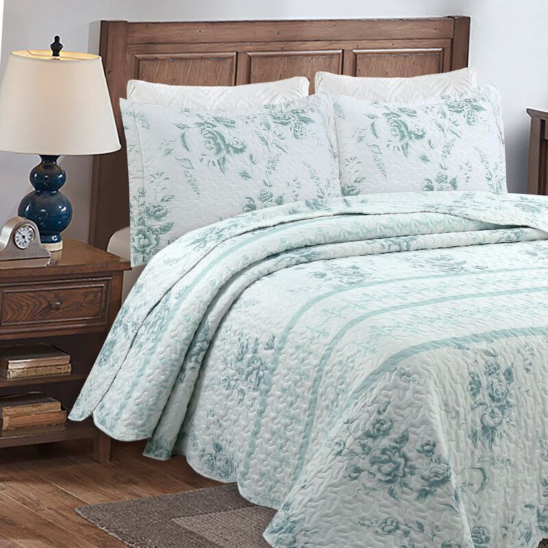MarCielo 3 PCS Quilt Set Lightweight Bedspread Set C78