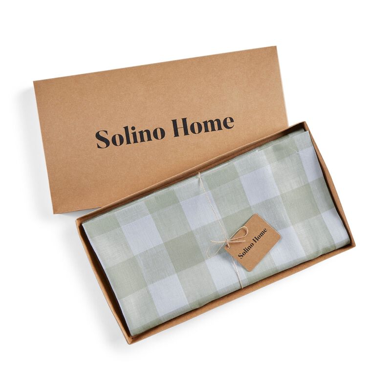 Solino Home 100% Pure Linen Table Runner | Buffalo Check