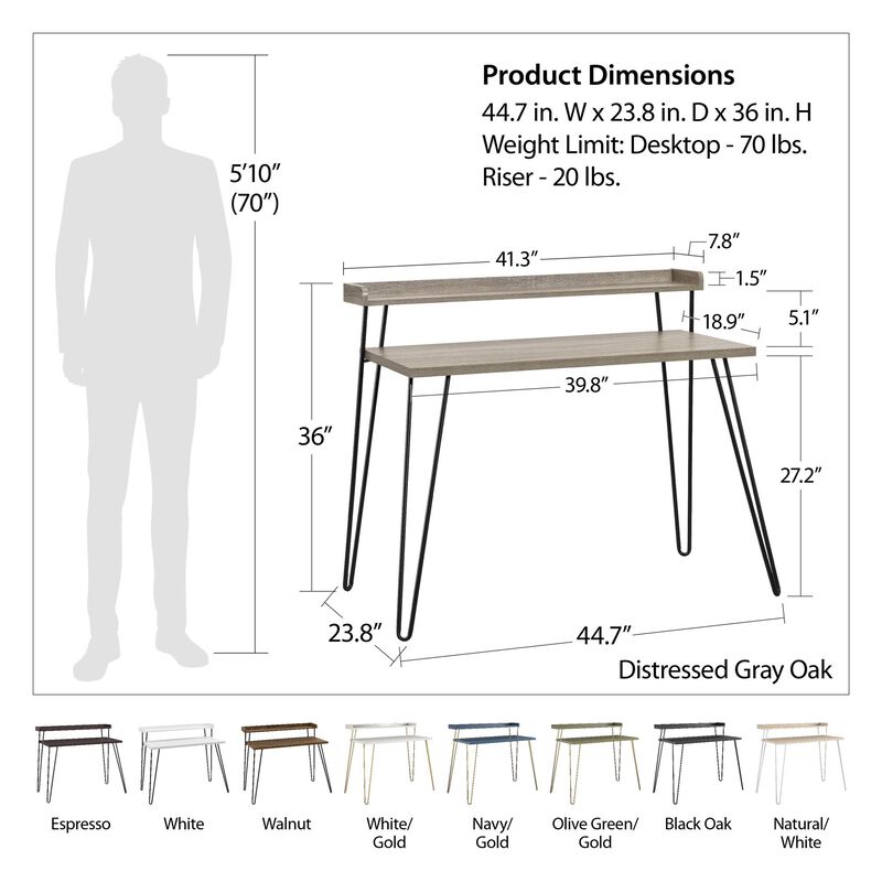 Haven Retro Computer Desk with Riser