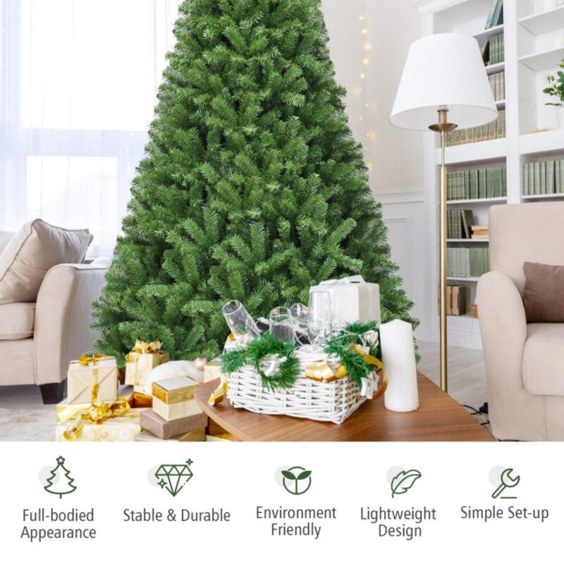 Hivvago 6/7.5/9 Feet Premium Artificial Hinged PVC Christmas Tree with Metal Stand