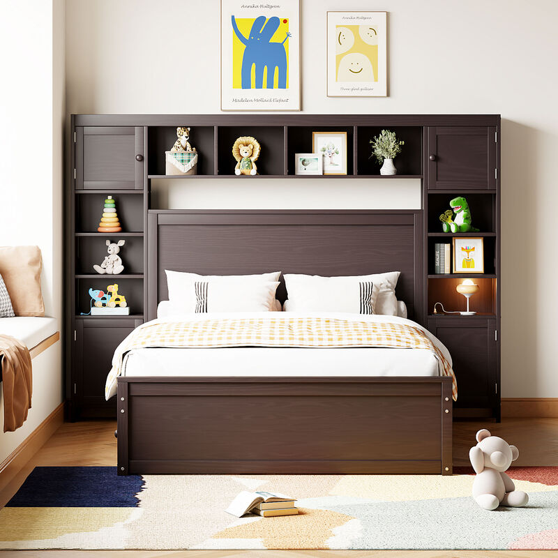 Merax Storage Platform Bed with Sockets