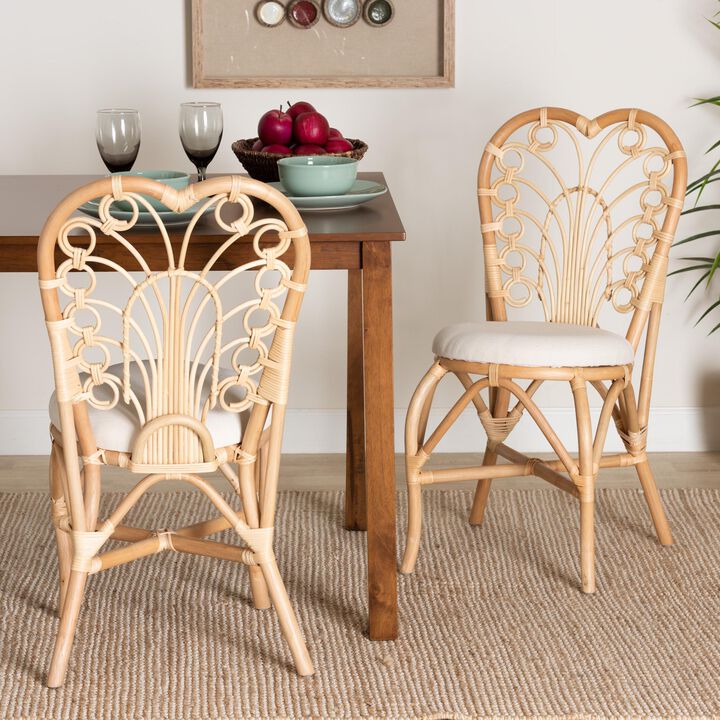 Bali & Pari Jerica Modern White Rattan Dining Chair