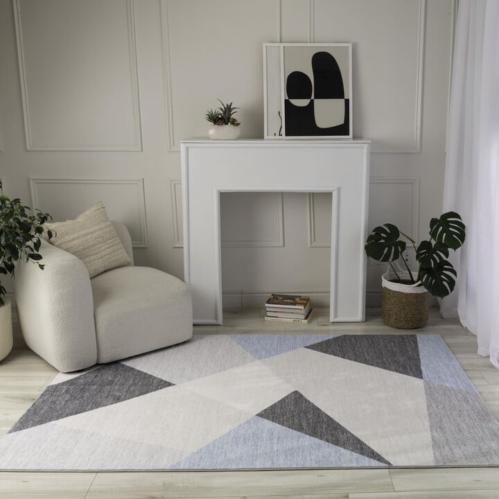 Eclipse Mid-Century Modern Blue Grey Indoor Area Rug