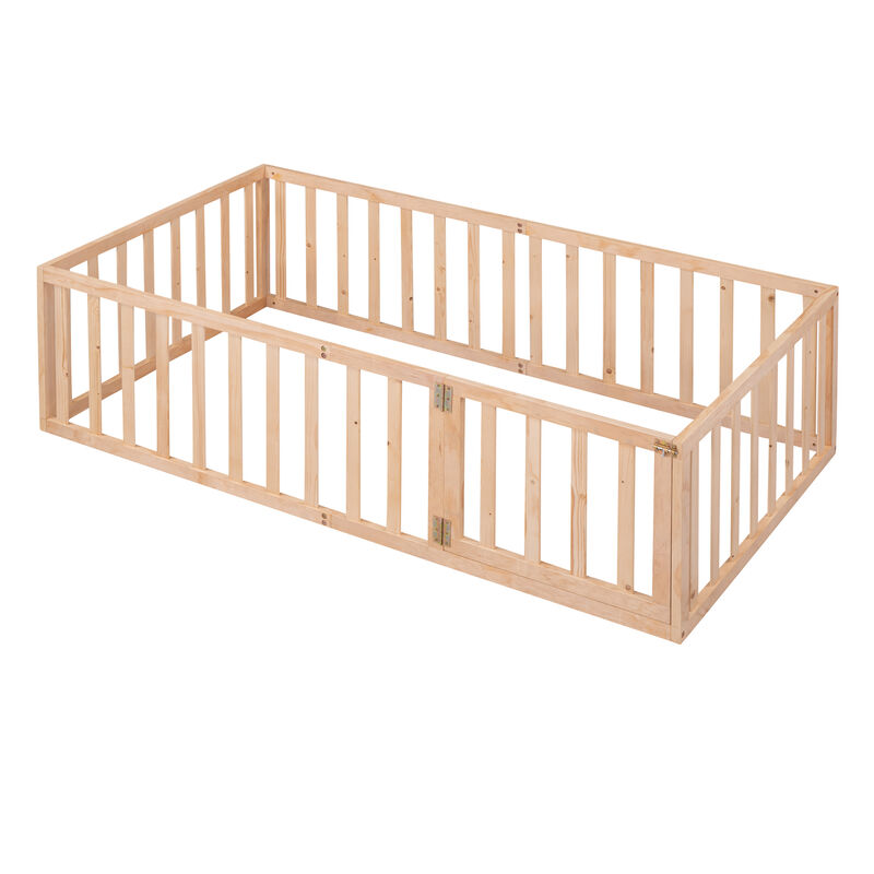 Merax Wood  Daybed Frame with Fence