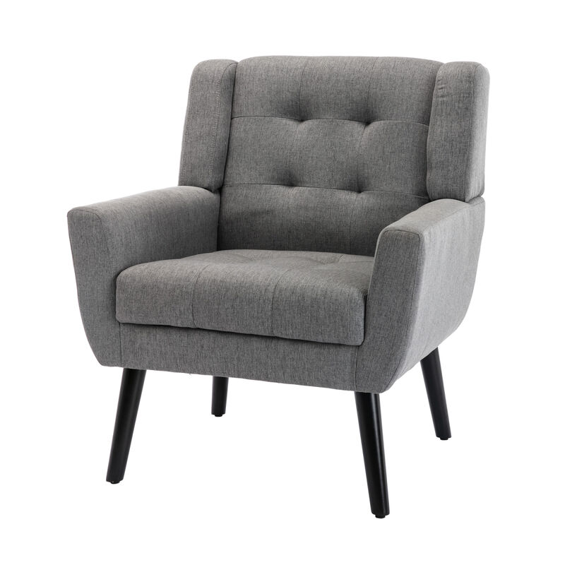 Modern Soft Linen Material Ergonomics Accent Chair Living Room Chair Bedroom Chair Home Chair