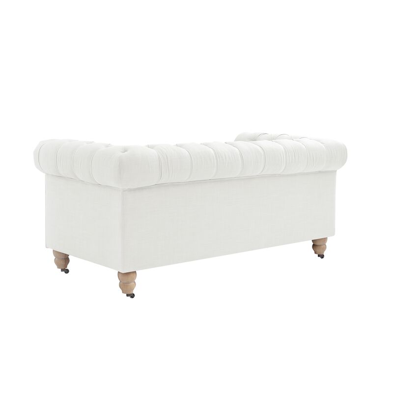 Rustic Manor Bayleigh Linen Chesterfield Loveseat