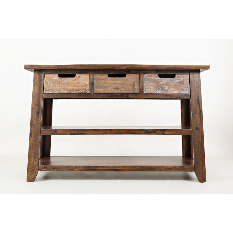 Jofran Painted Canyon Rustic Solid Acacia 50 Sofa Table